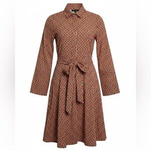 Banana Republic Stylish Retro Dress with Geometric Patterned 70’s Style Sz 4